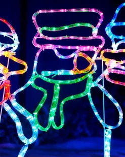 Animated Snowman Rope Light Silhouette, 105 Cm