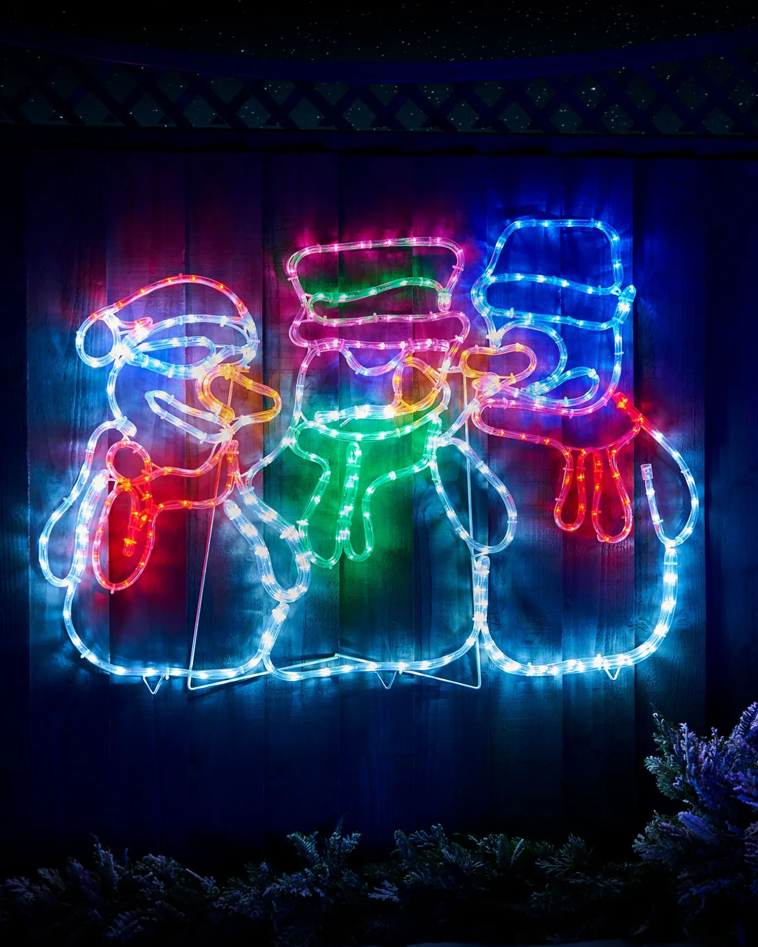 Animated Snowman Rope Light Silhouette, 105 Cm