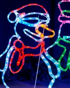 Animated Snowman Rope Light Silhouette, 105 Cm