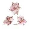 Artificial Baby Pink Poinsettia Flower With Clip, 3 Pack, 12 Cm