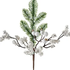 Artificial Berries Pick, White, 31 Cm