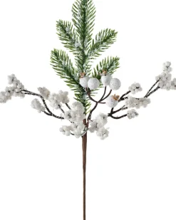 Artificial Berries Pick, White, 31 Cm