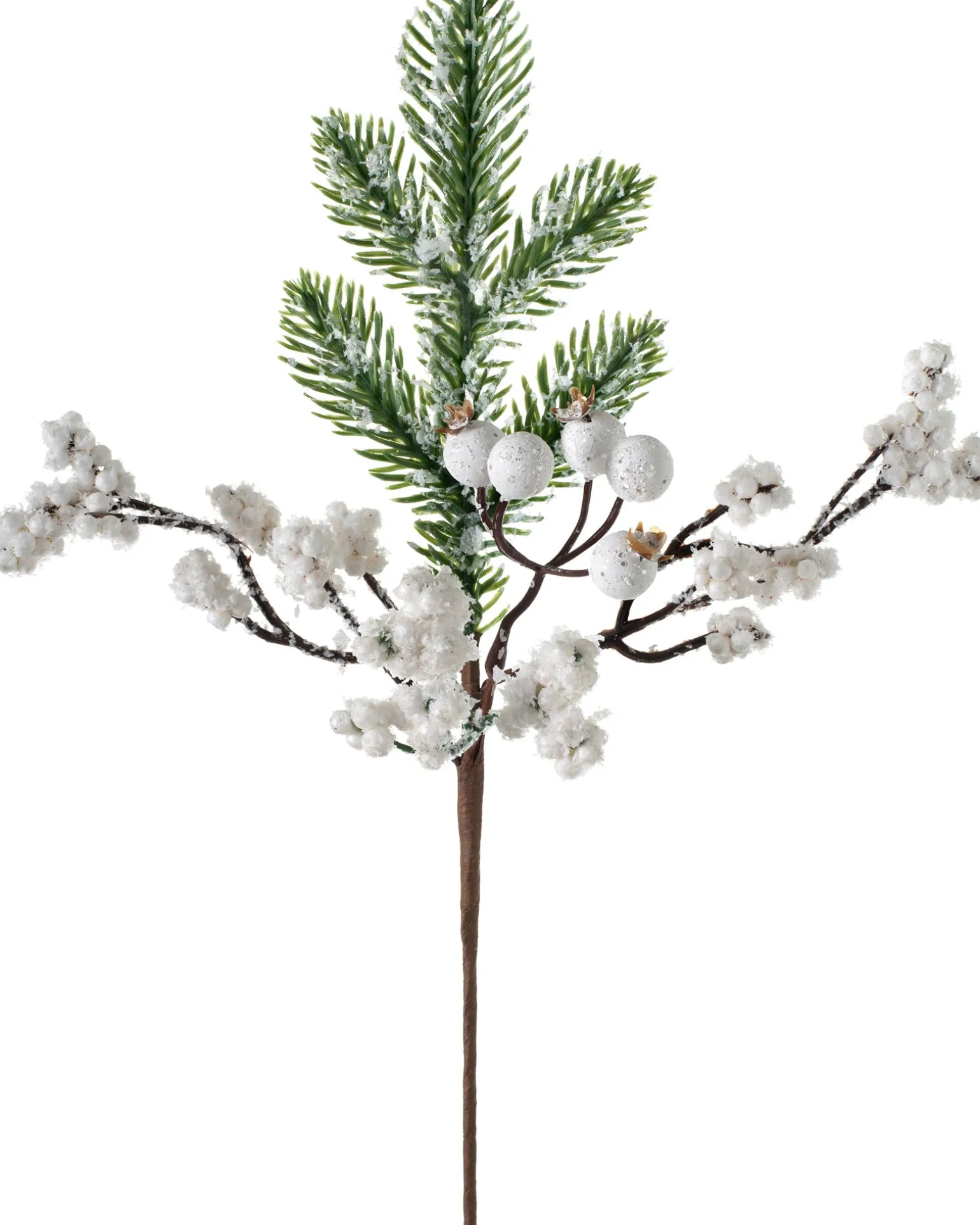 Artificial Berries Pick, White, 31 Cm