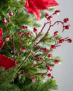 Artificial Berries Tree Pick, Red, 57 Cm