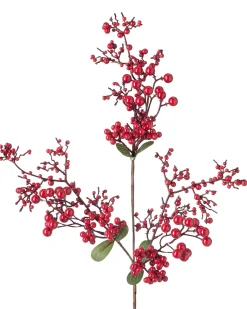 Artificial Berries Tree Pick, Red, 62 Cm