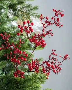Artificial Berries Tree Pick, Red, 62 Cm