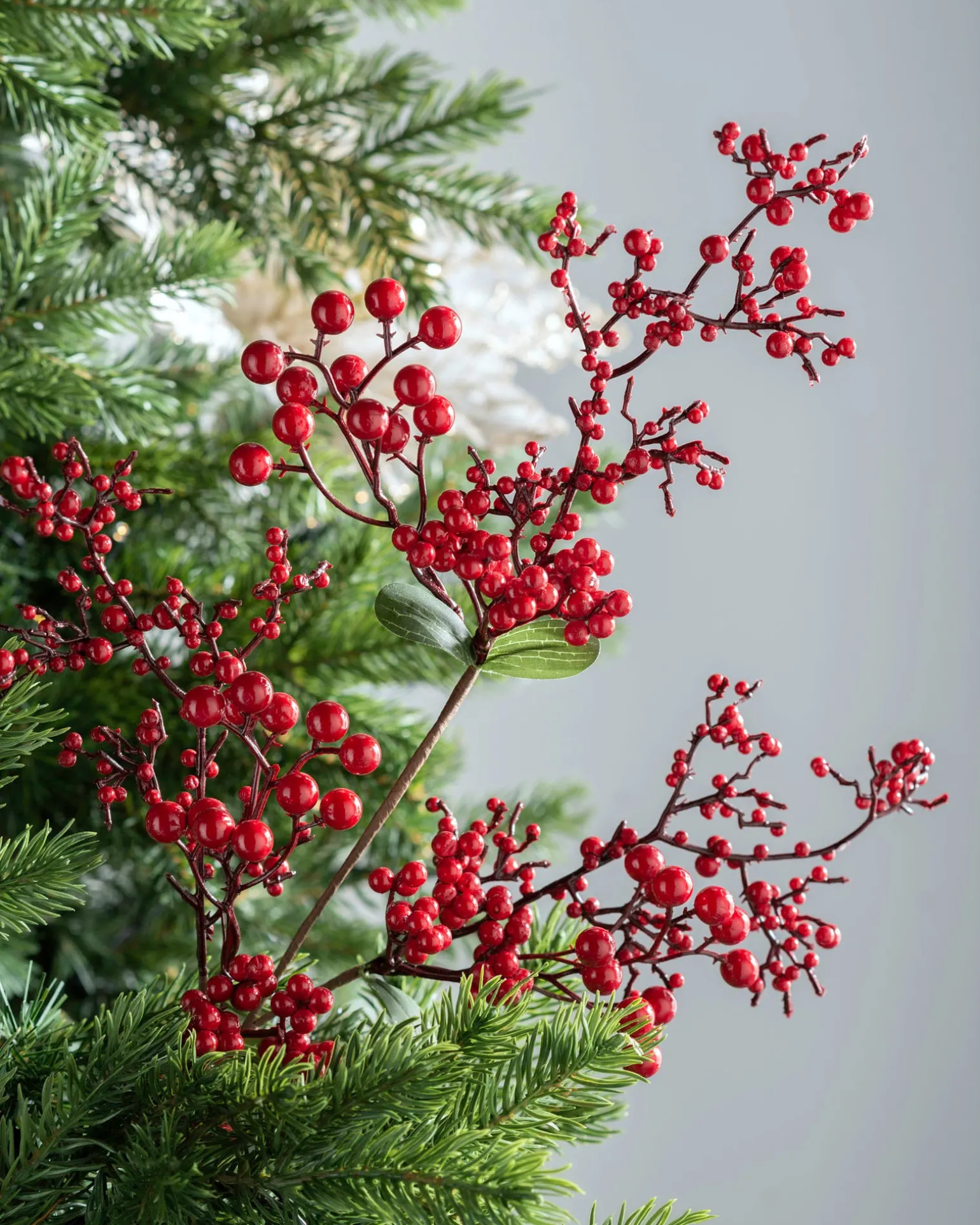 Artificial Berries Tree Pick, Red, 62 Cm