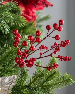 Artificial Berries Tree Pick, Red, 30 Cm