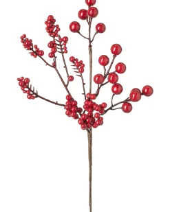 Artificial Berries Tree Pick, Red, 30 Cm