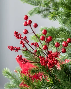 Artificial Berries Tree Pick, Red, 30 Cm