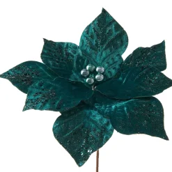 Artificial Emerald Poinsettia Flower, 30 Cm