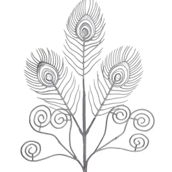 Artificial Feather Pick, Silver, 62 Cm