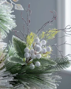 Artificial Frosted Berries Pick, White, 31 Cm