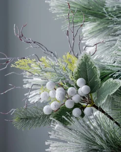 Artificial Frosted Berries Pick, White, 31 Cm