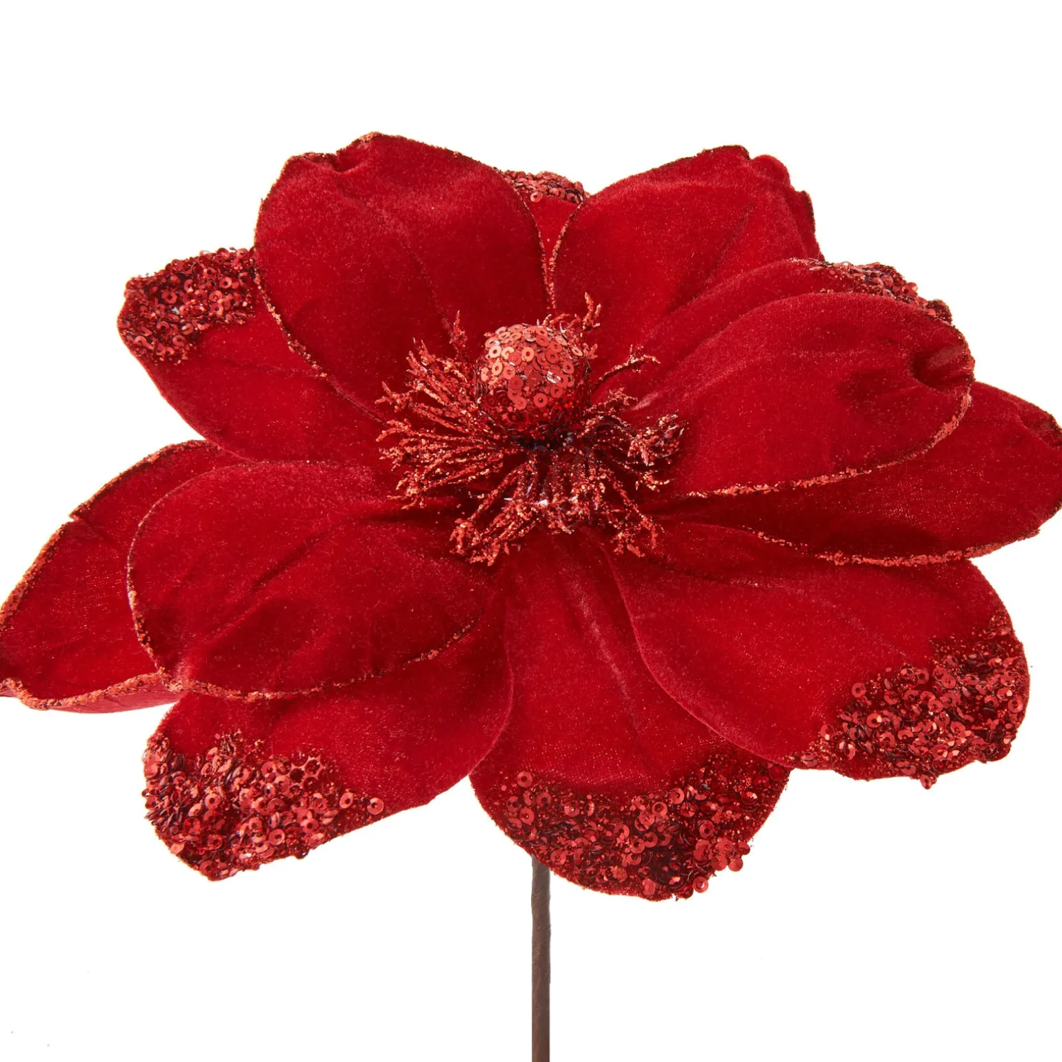 Artificial Magnolia Flower, Red, 26 Cm