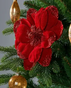 Artificial Magnolia Flower, Red, 26 Cm