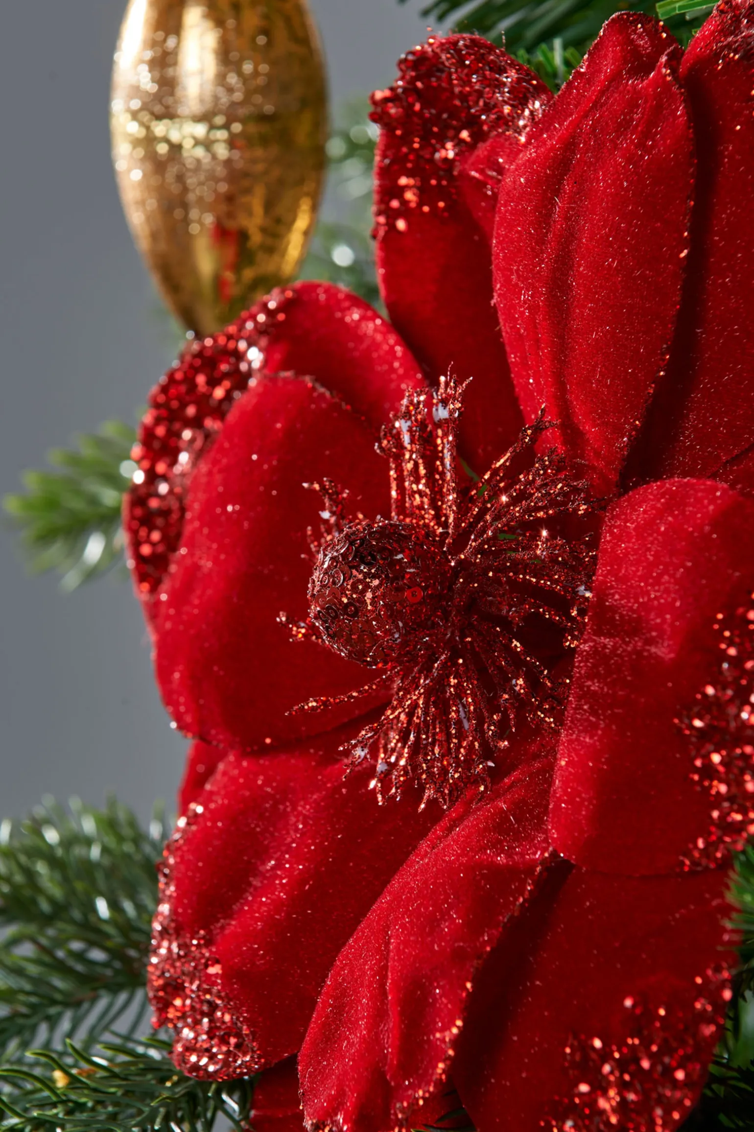 Artificial Magnolia Flower, Red, 26 Cm