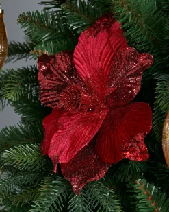 Artificial Magnolia Flower, Red, 25 Cm