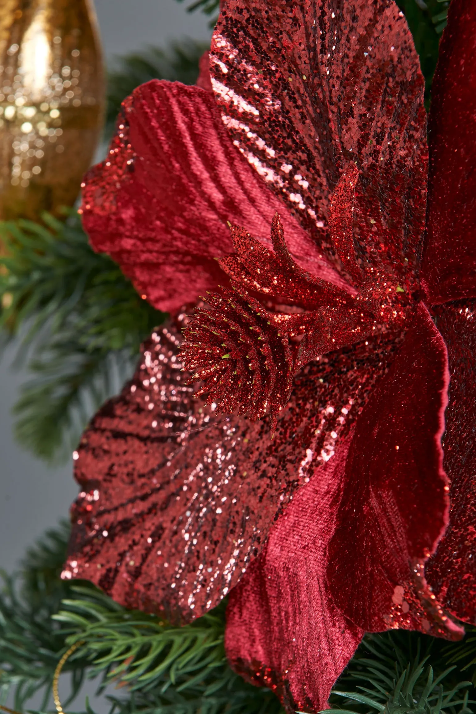 Artificial Magnolia Flower, Red, 25 Cm