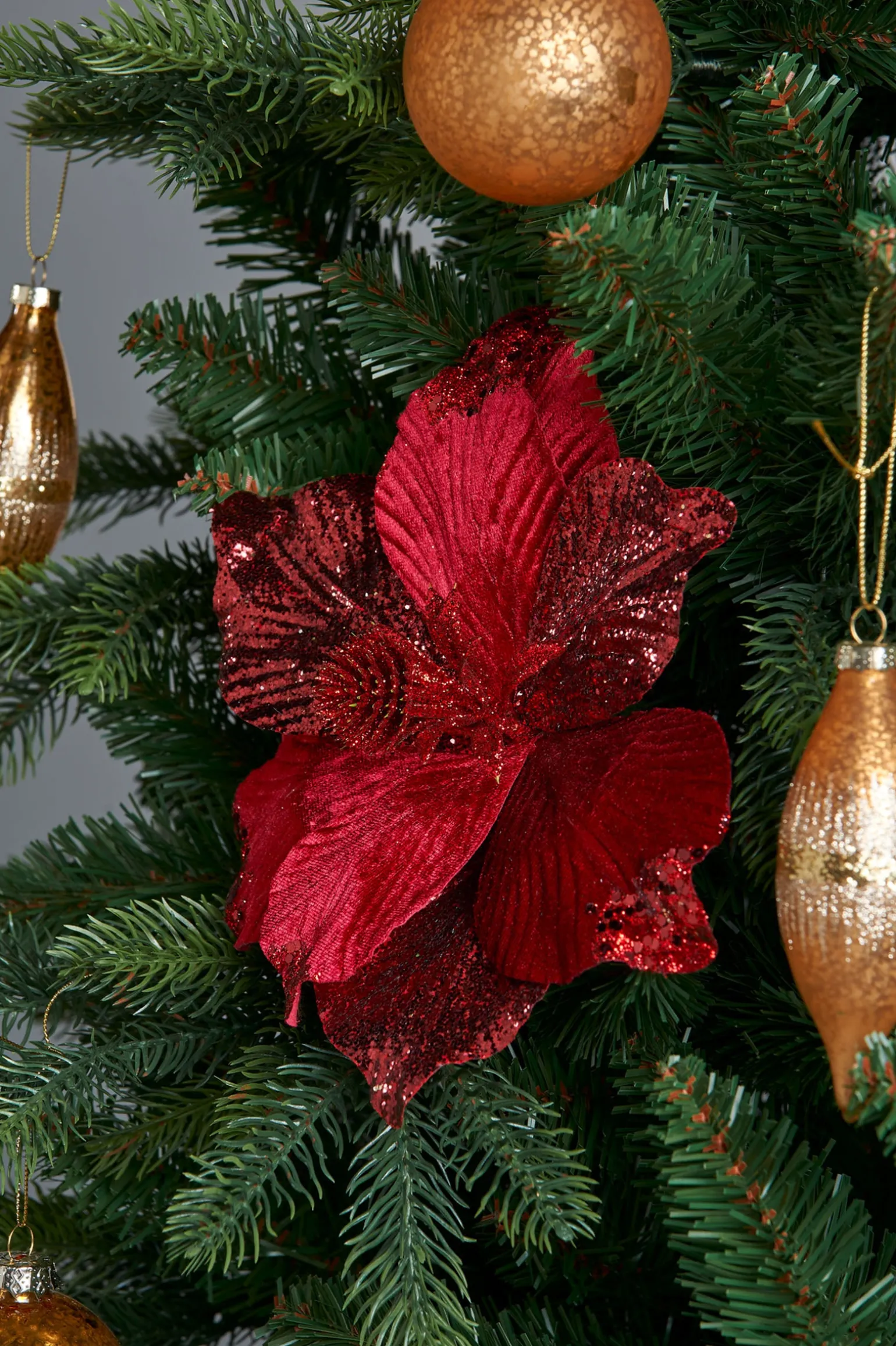 Artificial Magnolia Flower, Red, 25 Cm