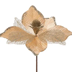 Artificial Magnolia Flower, Gold, 24 Cm