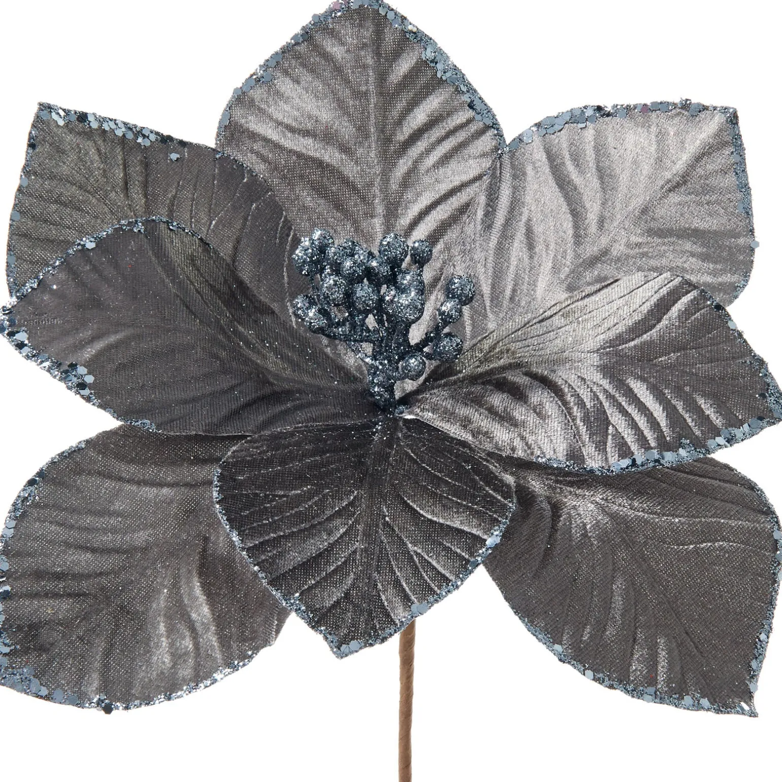 Artificial Magnolia Flower, Grey, 28 Cm
