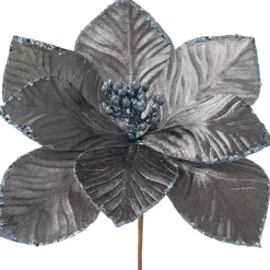 Artificial Magnolia Flower, Grey, 28 Cm
