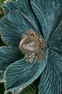 Artificial Magnolia Flower, Emerald, 23 Cm