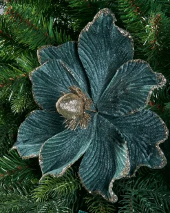 Artificial Magnolia Flower, Emerald, 23 Cm