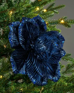 Artificial Magnolia Flower, Navy, 26 Cm