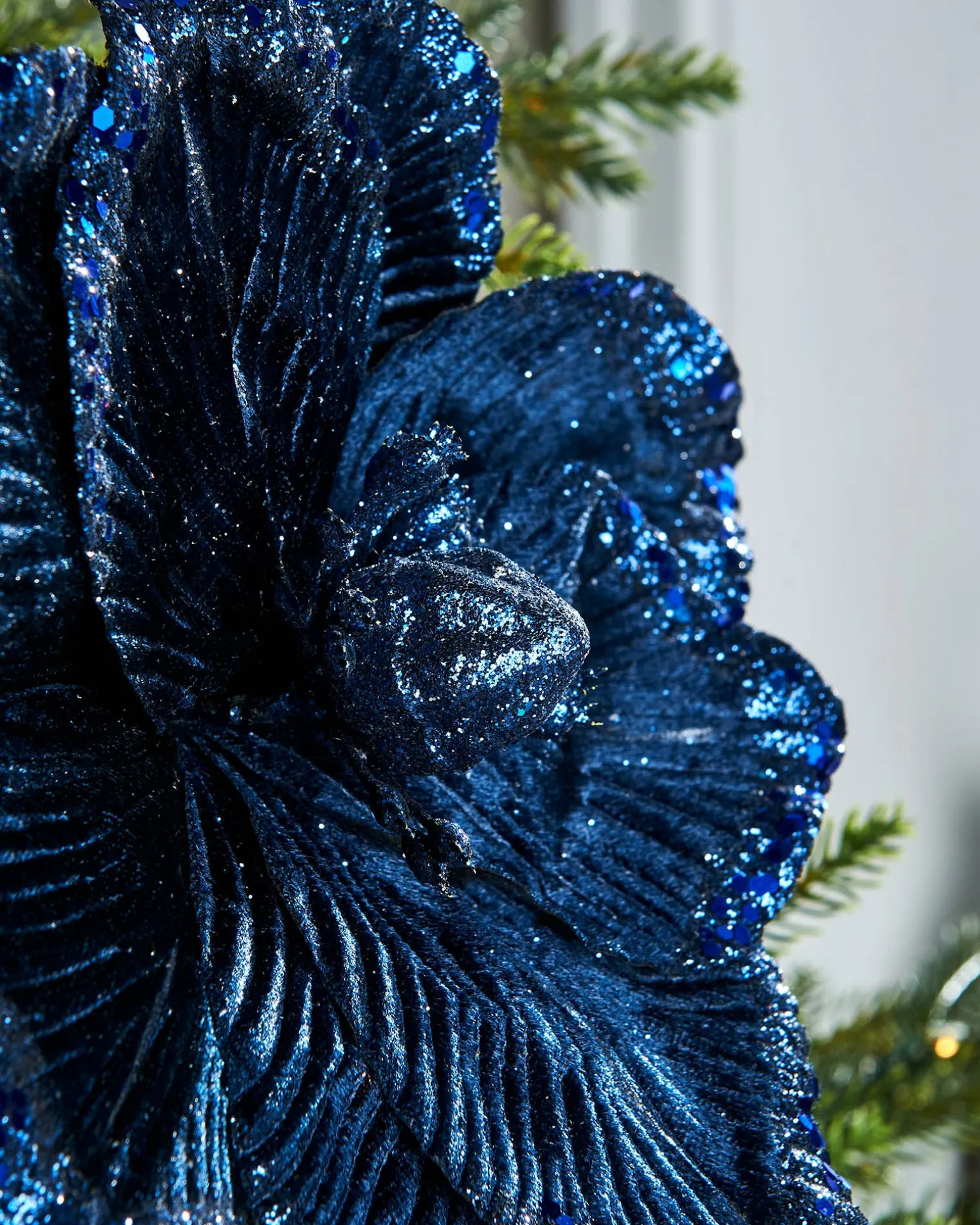 Artificial Magnolia Flower, Navy, 26 Cm