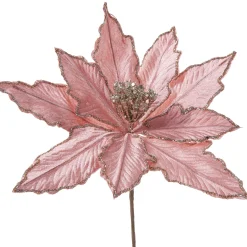Artificial Poinsettia Flower, Pink, 30 Cm