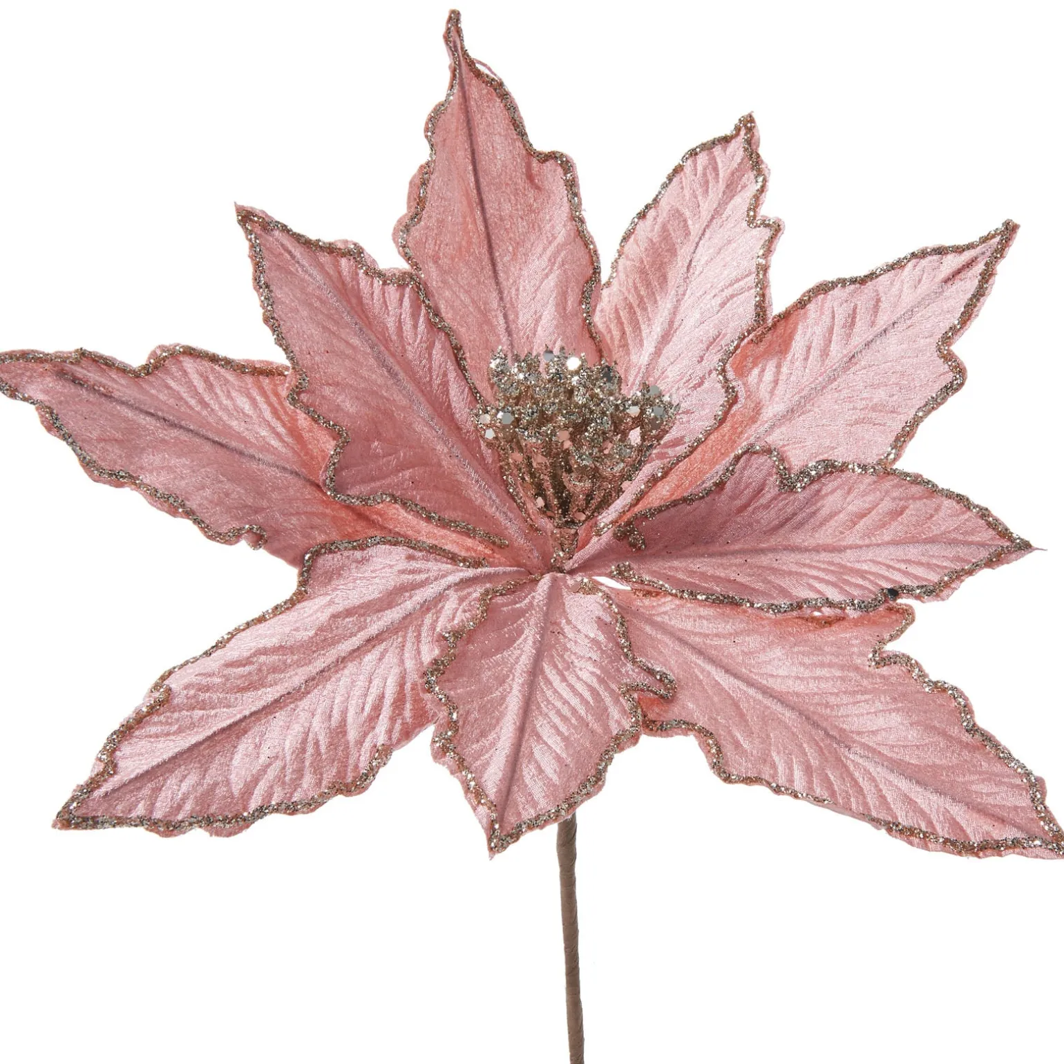 Artificial Poinsettia Flower, Pink, 30 Cm