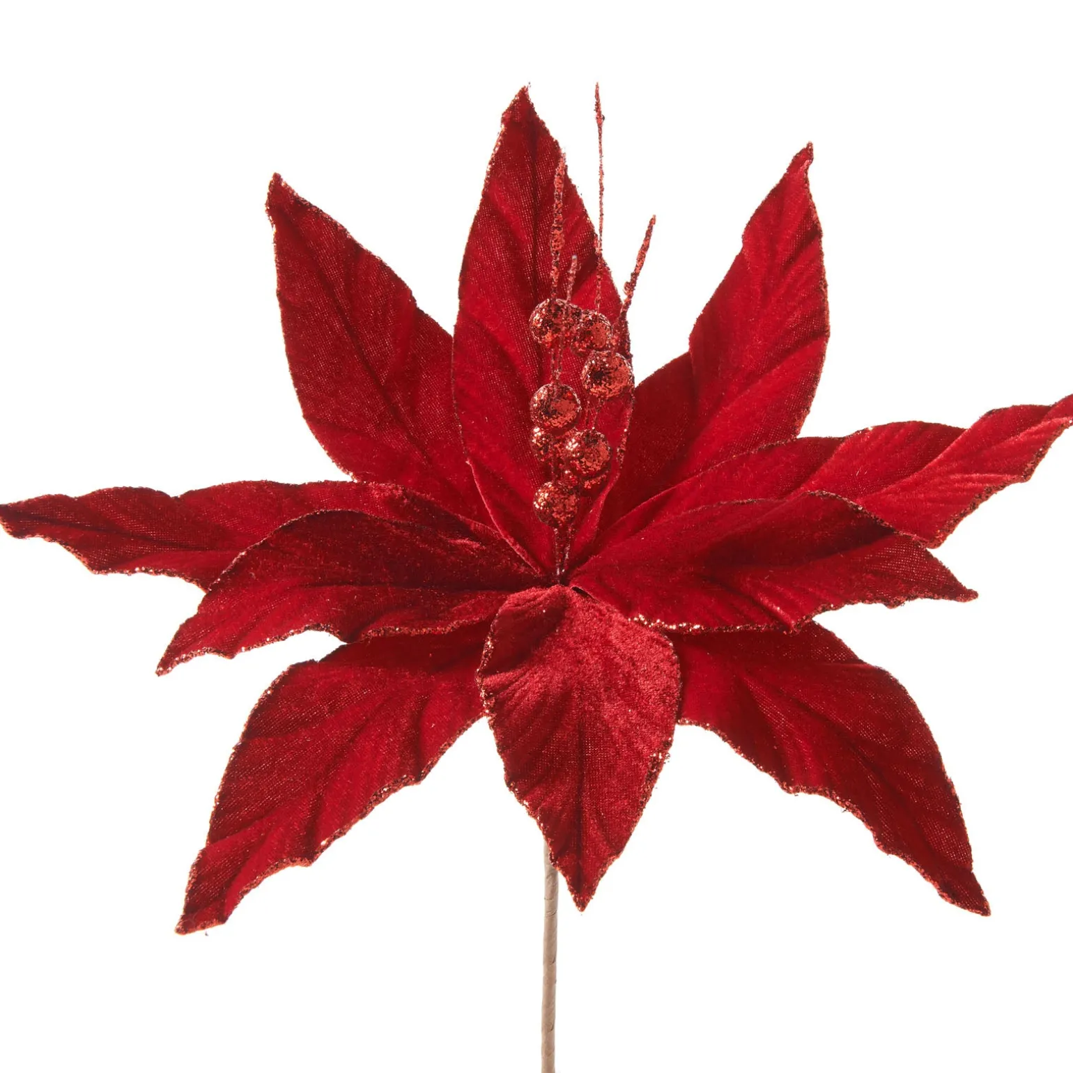 Artificial Poinsettia Flower, Red, 25 Cm