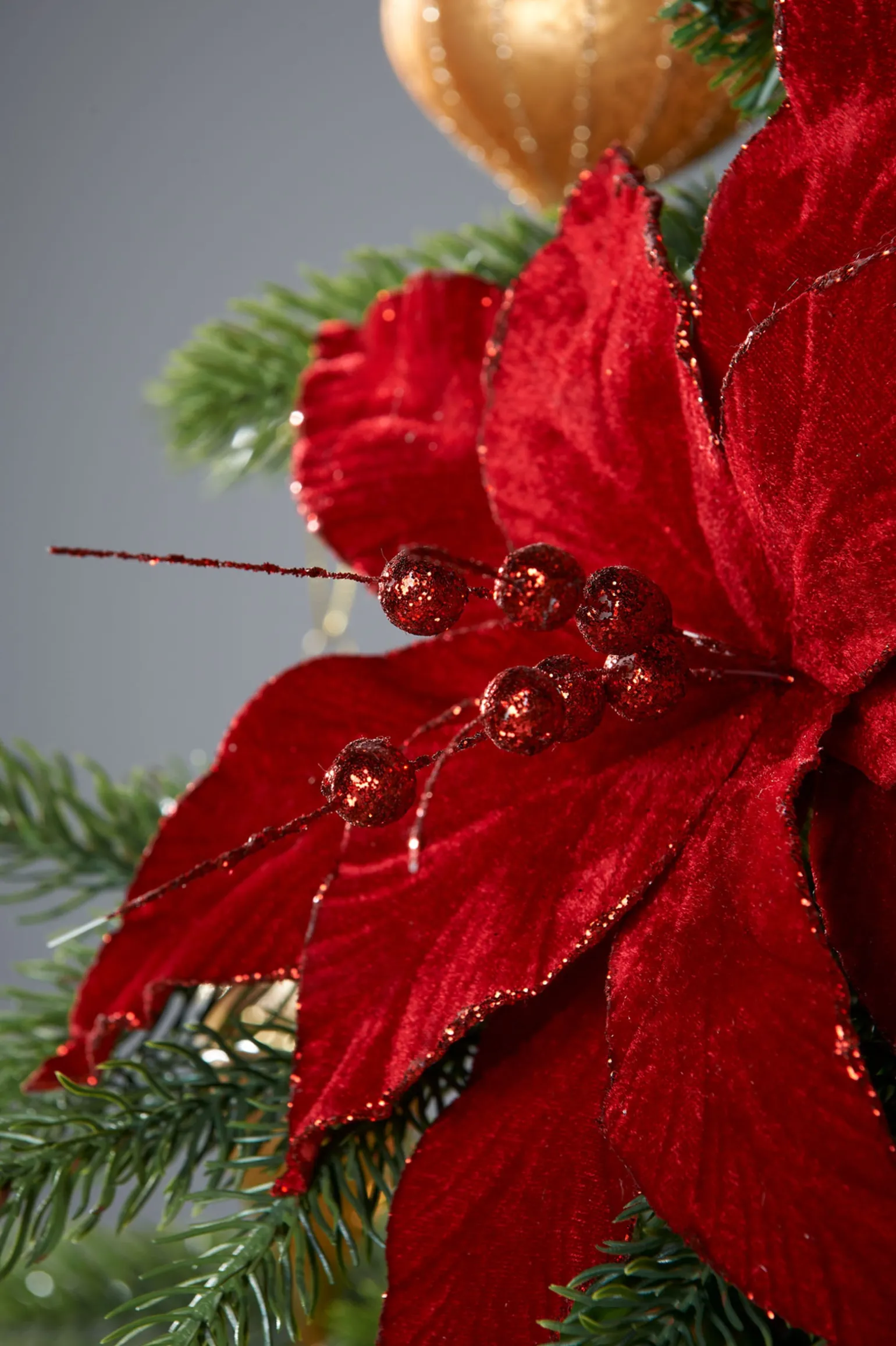 Artificial Poinsettia Flower, Red, 25 Cm