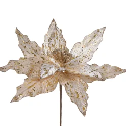 Artificial Poinsettia Flower, Gold, 25 Cm