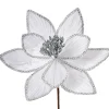 Artificial Poinsettia Flower, White, 24 Cm