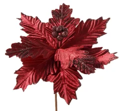 Artificial Poinsettia Flower, Red, 26 Cm