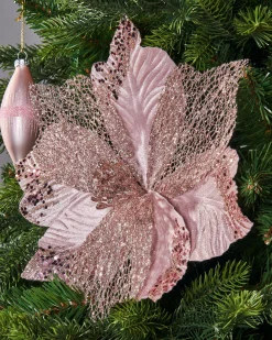 Artificial Poinsettia Flower, Pink, 30 Cm