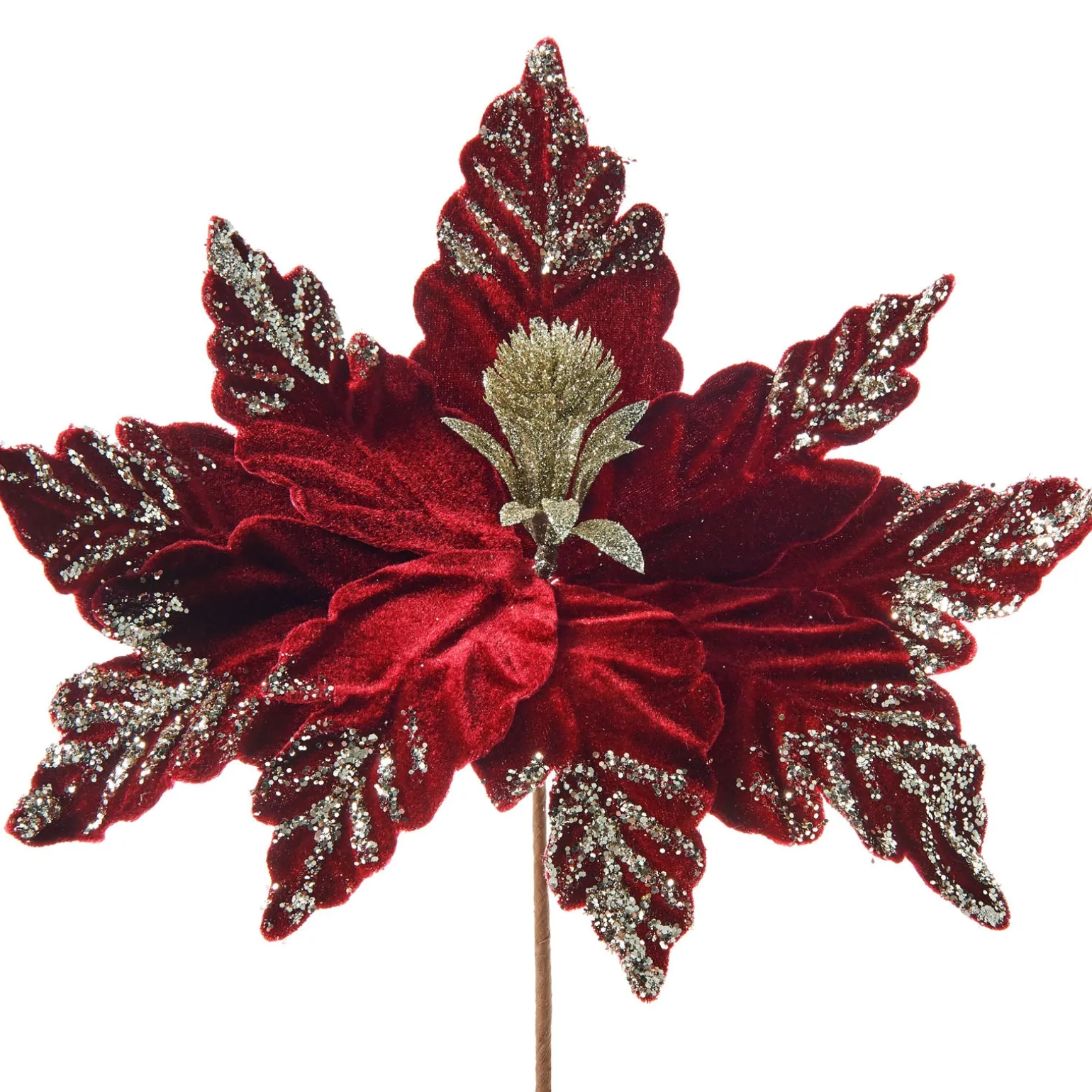 Artificial Poinsettia Flower, Red, 30 Cm