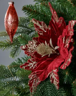 Artificial Poinsettia Flower, Red, 30 Cm