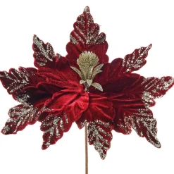 Artificial Poinsettia Flower, Red, 30 Cm
