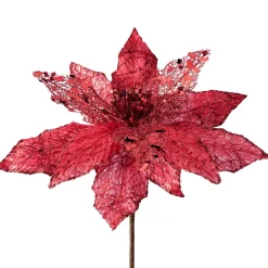 Artificial Poinsettia Flower, Red, 34 Cm