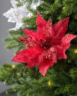 Artificial Poinsettia Flower, Red, 34 Cm