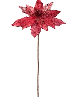 Artificial Poinsettia Flower, Red, 34 Cm