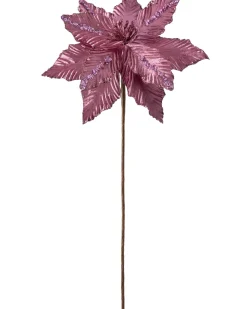Artificial Poinsettia Flower, Pink, 28 Cm