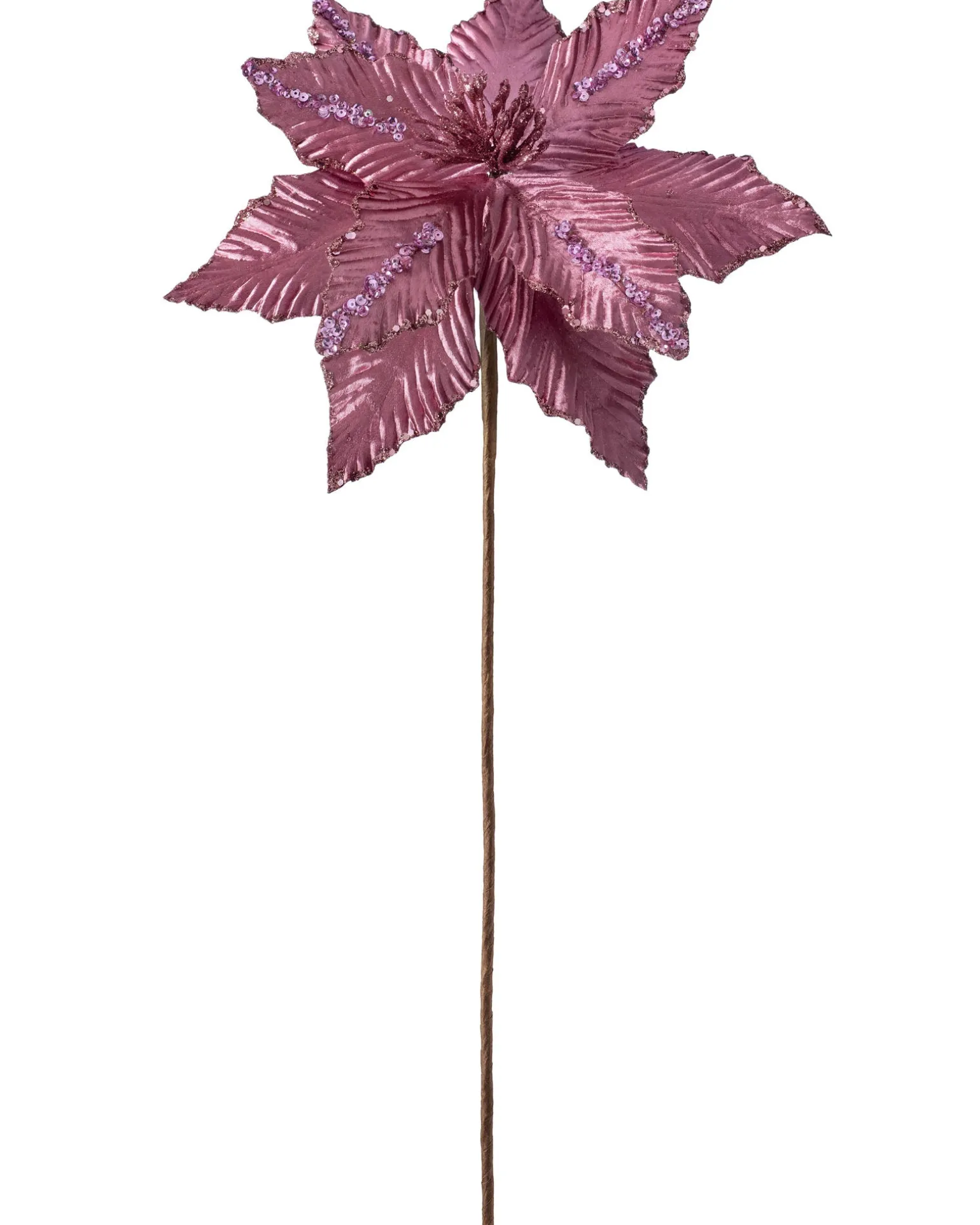 Artificial Poinsettia Flower, Pink, 28 Cm
