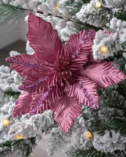 Artificial Poinsettia Flower, Pink, 28 Cm
