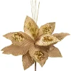Artificial Poinsettia Flower, Gold, 30 Cm
