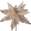 Artificial Poinsettia Flower, Gold, 32 Cm